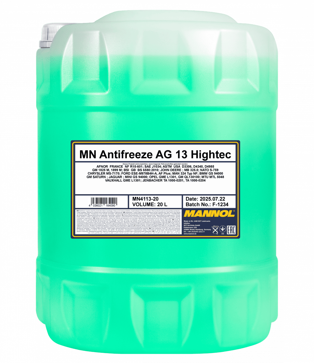 Антифриз-концентрат MANNOL Antifreeze AG13 Hightec, 20л (MN4113-20)